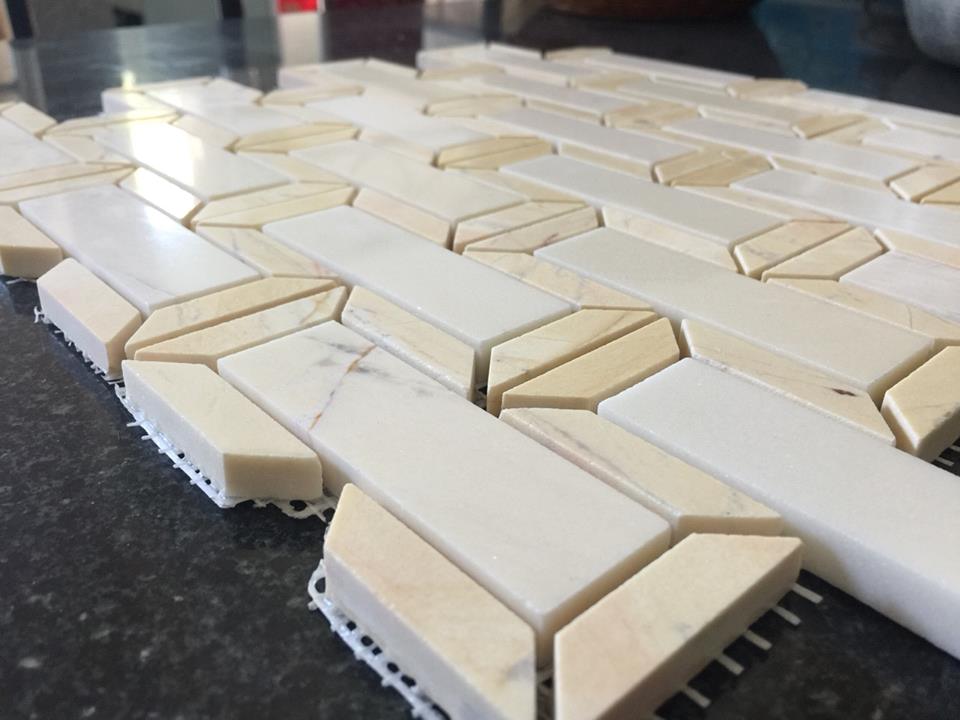 Đá mosaic LS trắng 