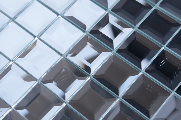 Gạch mosaic thủy tinh thiết kế kim cương bạc HANSE