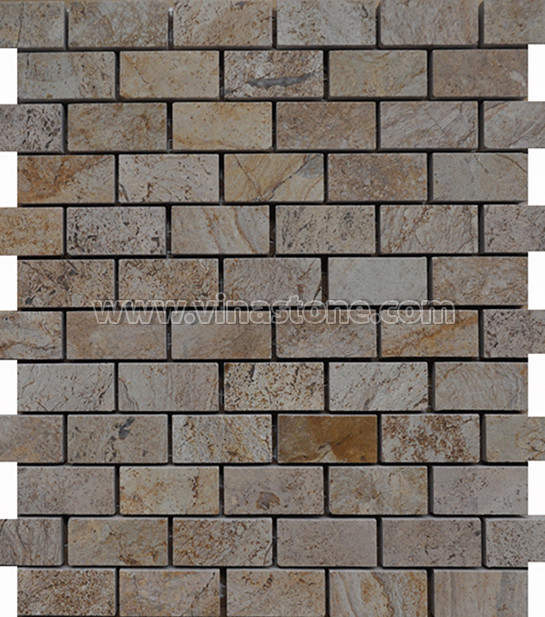 Beige stone mosaic tiles04