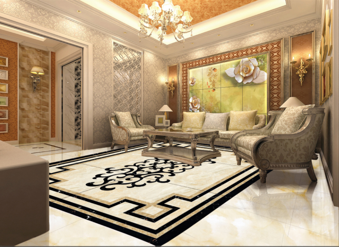 GẠCH TRANH 3D LÁT NỀN PHÒNG KHÁCH DH 144