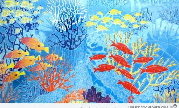 Tranh Mosaic Hồ Bơi 07