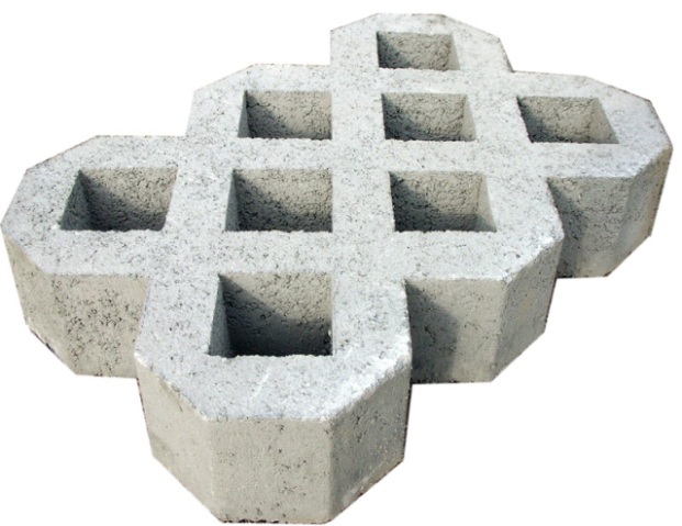 Gạch block trải thảm cỏ loại 8 lỗ 390x260x80mm SRG-2