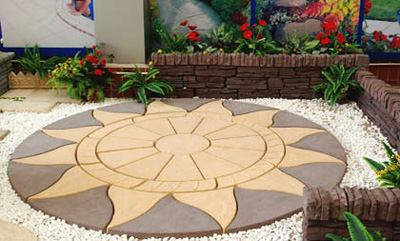 Gạch sân vườn vòng tròn mặt trời Aztec DS-GPM