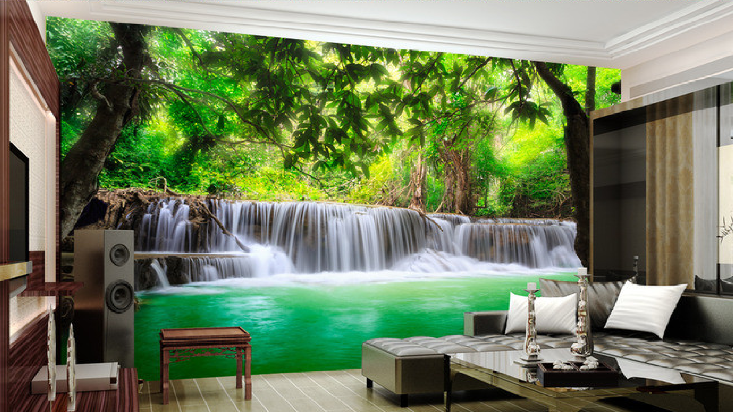 GẠCH TRANH PHONG CẢNH THÁC NƯỚC DH50