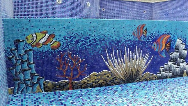 Tranh Mosaic Hồ Bơi 09