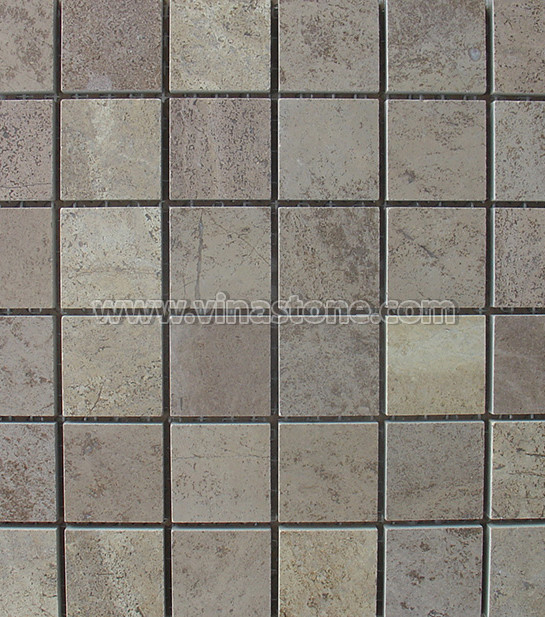 Beige stone mosaic tiles