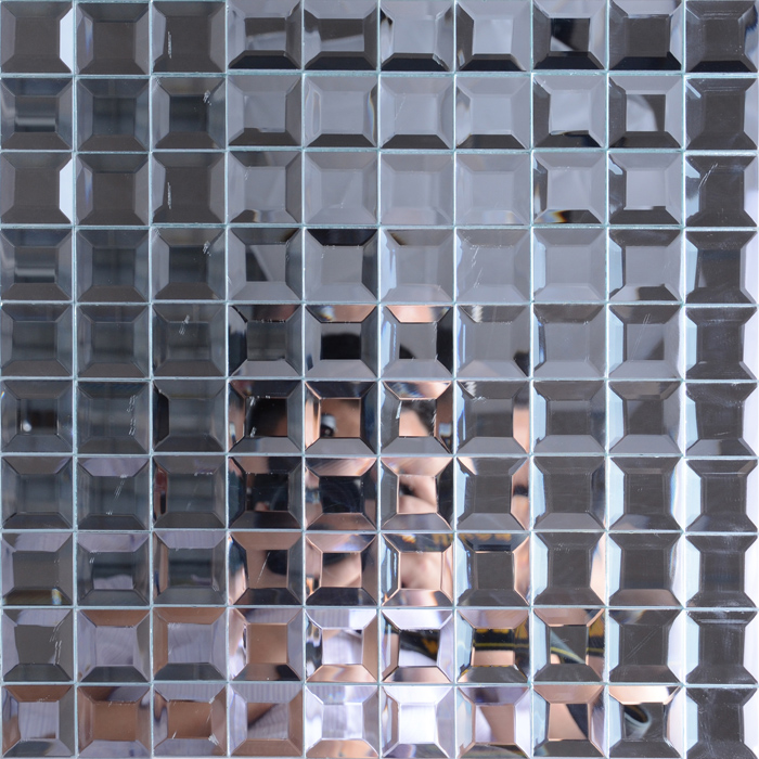 Gạch mosaic thủy tinh thiết kế kim cương bạc HANSE